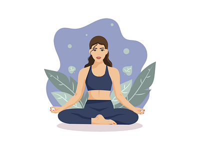 Girl in lotus position adobe illustrator character design girl graphic design healthy lifestyle illustration illustrator lotus position poster sports yoga