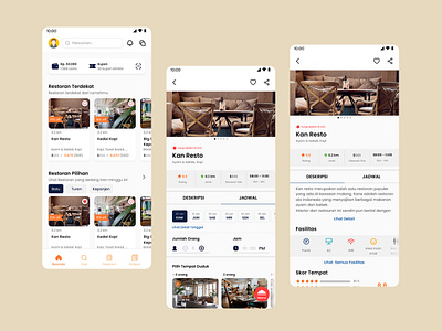 Restaurant Booking App android app booking cafe design figma graphic design mobile reservation restaurant ui ux