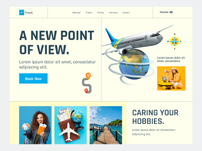 Travel Landing Page 3d adventure agency booking app branding clean design destination hotel app landing page logo travel travel booking travelling trip ui ux vacation web website