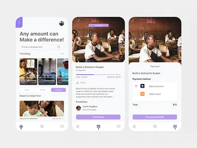 Fundraising Mobile App app design graphic design ui