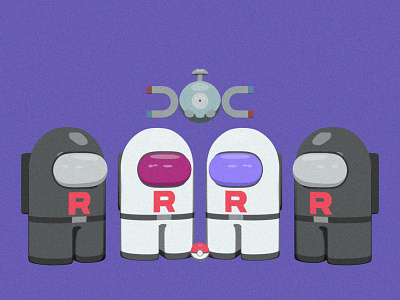 Team Rocket (Among Us Fan Art) anime blender3d design digital dribbbleweeklywarmup magnemite pokemon rocket teamrocket