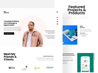 Creative Portfolio Landing Page akasha art branding creative director design logo moakasha portfolio projects showcase uiux in dubai