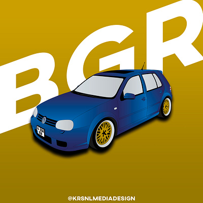 VW GOLF MK4 GTI - Car Illustration 🚗 car design golf graphic design illustration illustrator motion graphics volkswagen