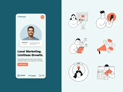 Marketing Agency Website Illustrations app design branding design digital art graphic design illustration interface interface illustrations marketing marketing agency mobile mobile website ui user experience user interface ux web design website website illustrations