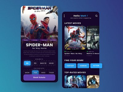 Movie Booking App UI design graphic design mobile interface mobile ui movie app ui ui ui design ux ux design