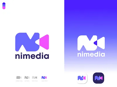 Brand identity design for Nimedia Production a b c d e f g h i j k l m n brand brand identity branding brandmark cinema logo design icon identity logo design logo designer logotype mark minimal monogram n letter logo o p q r s t u v w x y z symbol typography video play
