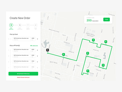 Delivery Web-Service Interface animation delivery design interface map motion graphics pick up points route ui uidesign uiux web web service