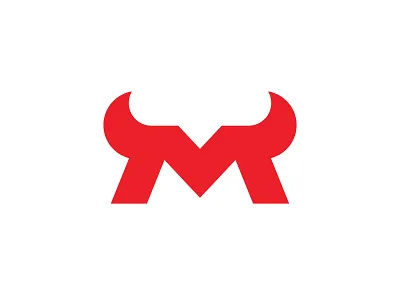 Minimalist Bull Lettermark animal brand designer bull fury graphic designer horn logo designer logo for sale logo maker red stock logos strength strong