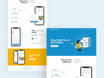 On-Demand landing page app concept branding design flat illustration typography ui ux