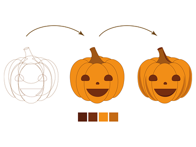 Pumpkin adobe illustrator black brown design drawing halloween illustration motion graphics orange pumpkin red