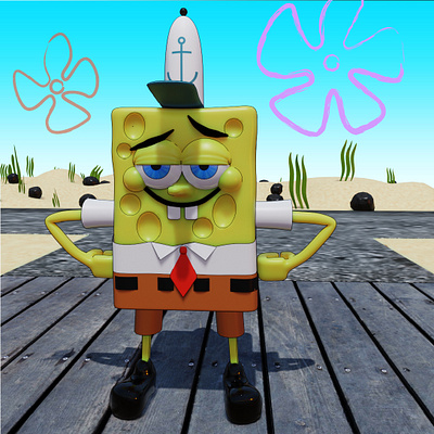 spongebob "fanart" 3d design illustration