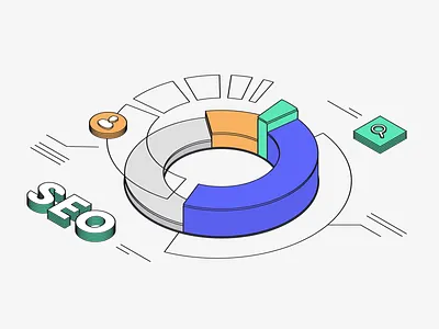 SEO Performance Metrics Here’s What They Mean blog chart graph illustration isometric metric performance web