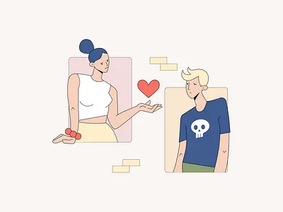 A lil bit of love flat heart illustration love people