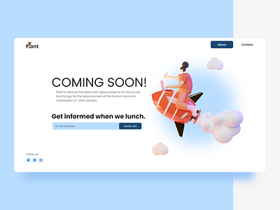 Coming Soon Page Design 3d blue branding coming comingsoon design illustration soon ui web website