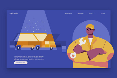 Mechanic - Banner & Landing Page app banner concept design development illustration landing landing page marketing process professional it profit ui ui design ux ux design web development web maintance webapp website