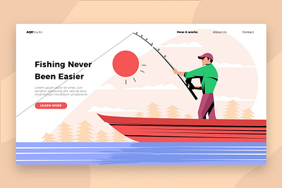 Easy Fishing - Banner & Landing Page app banner concept design development easy fishing fish fishing landing landing page marketing process professional it profit ui ui design ux ux design webapp website