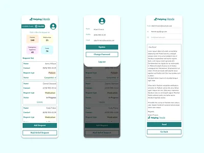 Helping Hands - Mobile mockup app design ui