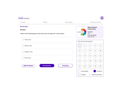 Kala School Quiz - Mockup design ui