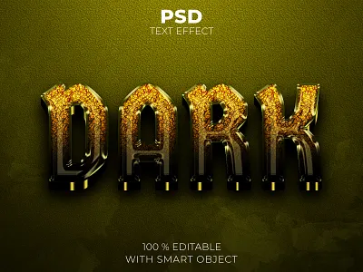 Dark 3D editable text effect Premium Psd illustration