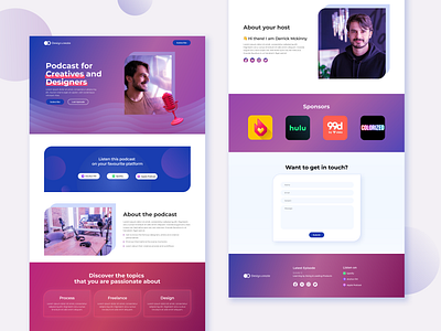 Design Podcast creative design podcast figma landing page podcast podcaster webflow website