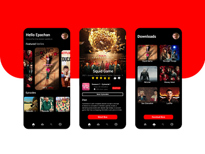 Squid Game - Netflix 3d android black theme branding concept art concept design design designfigma figma ios iphone mobile app mobile ui modern art netflix netflix ui squid game trending designs trending designs in 2022 ui