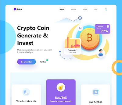 Crypto Web Concept colors concept crypto curruncies design figma idea illustration ui ux webdesign