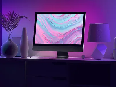 Color iMac Mockups abstract clean color computer desktop device display imac laptop mac macbook mockup onlineshop onlinstore presentation realistic simple theme ui violet
