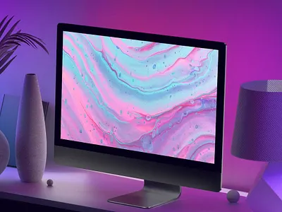 Color iMac Mockups abstract clean color computer desktop device display imac laptop mac macbook mockup onlineshop onlinstore presentation realistic simple theme ui violet