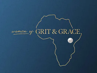 Women of Grit & Grace | Luncheon Logo africa blue event event logo gold grace grit invitation logo luncheon pearl uganda woman women