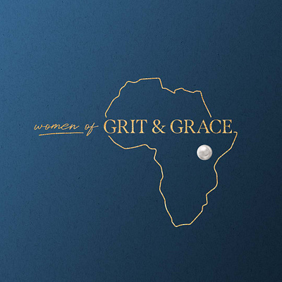 Women of Grit & Grace | Luncheon Logo africa blue event event logo gold grace grit invitation logo luncheon pearl uganda woman women