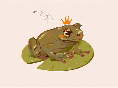Princess Frog brush brushes character design frog frog illustration graphic design illustration illustration style princess style texture