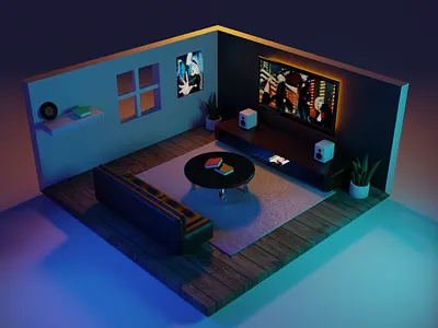 Concept Design - Living Room 3d architecture blender concept design graphic design illustration