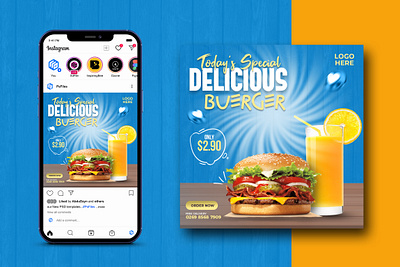 Burger Social Media Design banner banner design burger banner food banner graphic design social media post