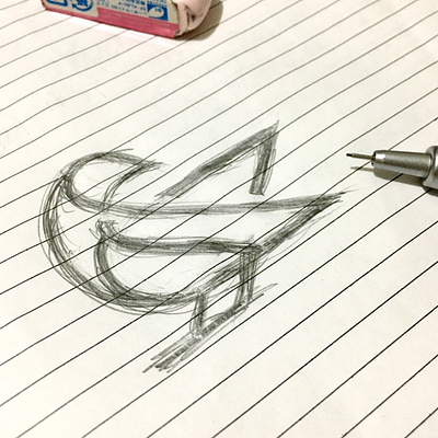 Quick bird sketch abstract branding clean design geometric illustration logo logomark minimal ui