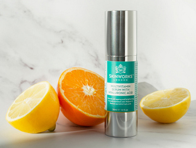 SkinWorks Multivitamin Serum Label brand identity branding branding design creative creative design creative designer design designer graphic design graphic designer layout design logo design packaging print print design print designer typography typography design visual design visual designer