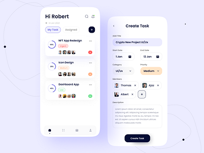 Task Management App Design app design design management mobile mobile app mobileappdesign task task management to do task todo ui ui ux design uiux ux
