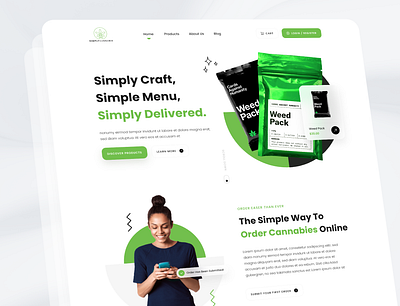 Cannabis Shop Website cannabis clean ecommerce modern saas ui uidesigner uiux ux webdesign