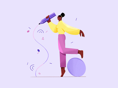 Drawing fun character colorful dark design drawing fun girl illustration illustrator minimal pencil procreate