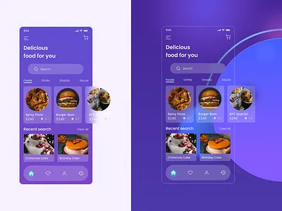 Glassmorphism app design app ui design food delivery app design food delivery app ui food shop food shop app design food shopping food shopping app design glassmorphic app design glassmorphism glassmorphism app design latest app design new app design new app ui shop app design trending app design ui ui design