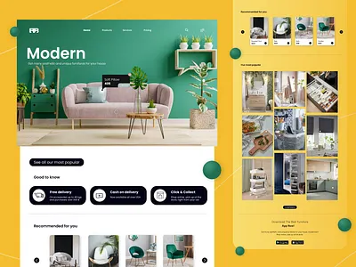 Bubbles branding concept e commerce furniture graphic design landing page online shopping ui ui ux website