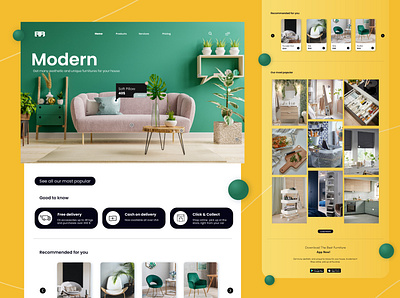 Bubbles branding concept e commerce furniture graphic design landing page online shopping ui ui ux website