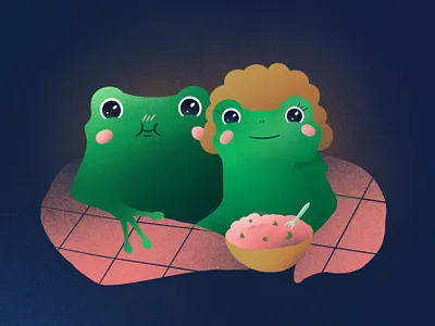 Frog Day Online Card flat frog illustration postcard