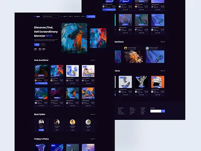 NFT Marketplace Website UI Design bitcoin blockchain crypto cryptocurrency figma nft nft marketplace nft webdesign nft website ui design ux design web ui design