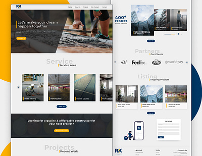 Construction Company website design landingpage ui ux