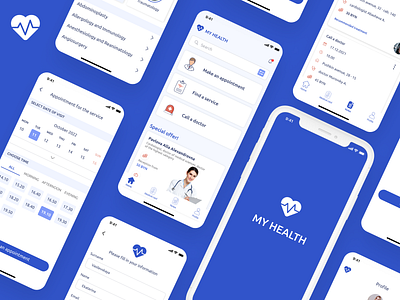 Medical App MY HEALTH | UI/UX Design app calladoctor design healthapp medicalapp medicine mobileapp userinterface uxui