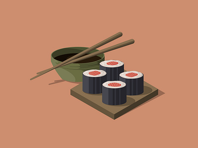 Saturday Sushi adobe illustrator design graphic design illustration illustrator isometric isometric design sushi vector vector art