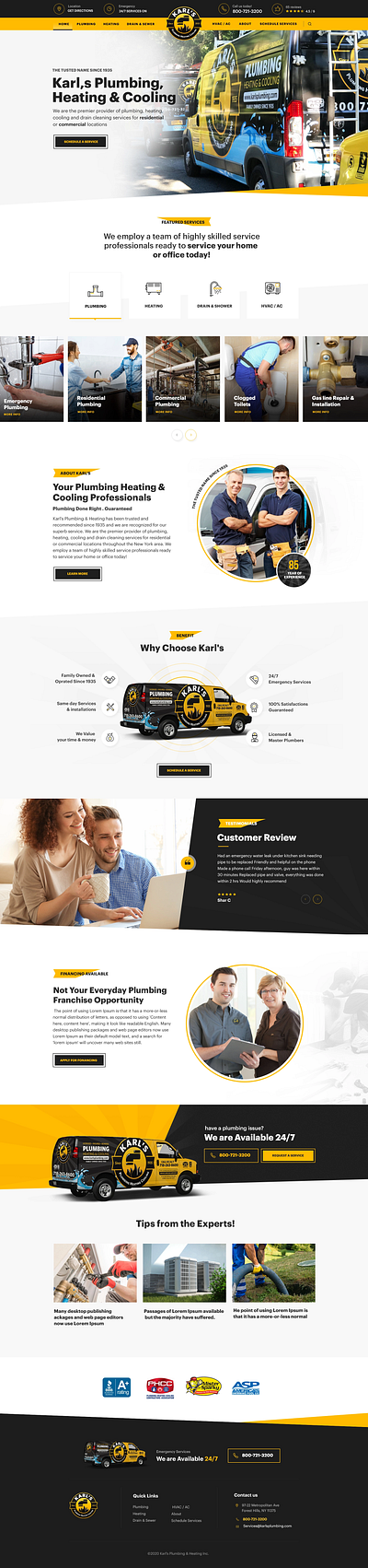 Plumbing Website design graphic illustration photoshop uxui web website