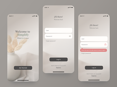 Login with Error app design ui ux