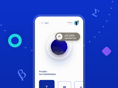 Math course app adobe xd cinema 4d concept modern ui