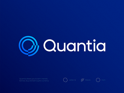 Quantia Final Logo Design block coin crypto cyrrency finance icon letter q logo logodesign logotype monogram nft q sign symbol token wave